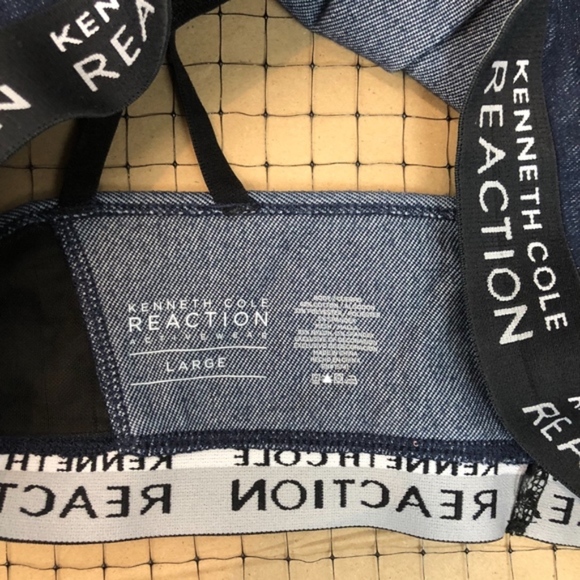 KENNETH COLE- Denim Mesh Athleisure Sports Bra - Picture 8 of 8